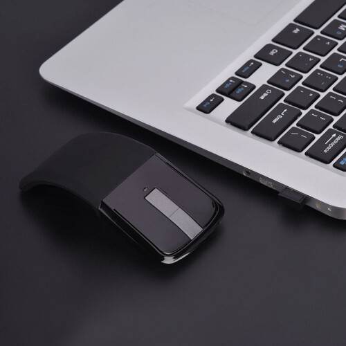 Wireless Mouse 2.4GHz Foldable Arc Design Black 2