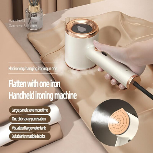 Portable mini iron and garment steamer beige 1