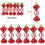 Christmas Tree Pendant Red Star Snowflake Ball 6pcs 1