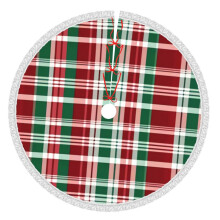 Christmas tree skirt plaid 48 inch