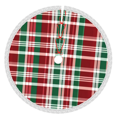 Christmas tree skirt plaid 48 inch