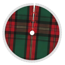 Christmas Tree Skirt Plaid 48 Inch Rustic Holiday Decor