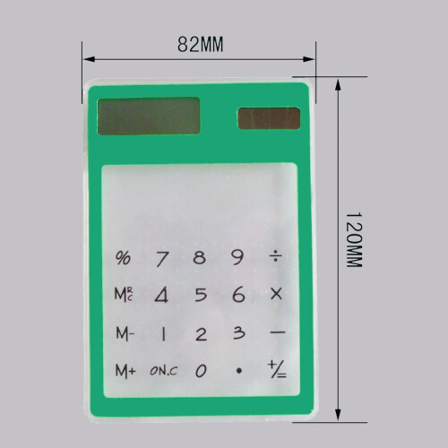 8-Digit solar calculator transparent large LCD ultra-thin 2