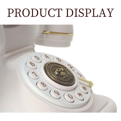 Retro Rotary Audio Guest Book Phone White 2