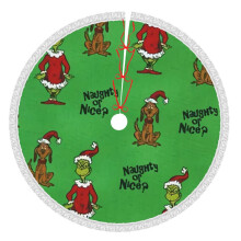 Grin-Ch Christmas Tree Skirt 48 Inch Rustic Holiday Decor