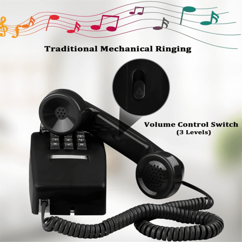 Classic Black Wall Phone Landline Single Line 2554 1