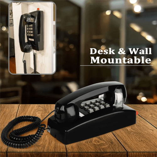 Classic Wall Phone Landline Mechanical Ringing Black 1