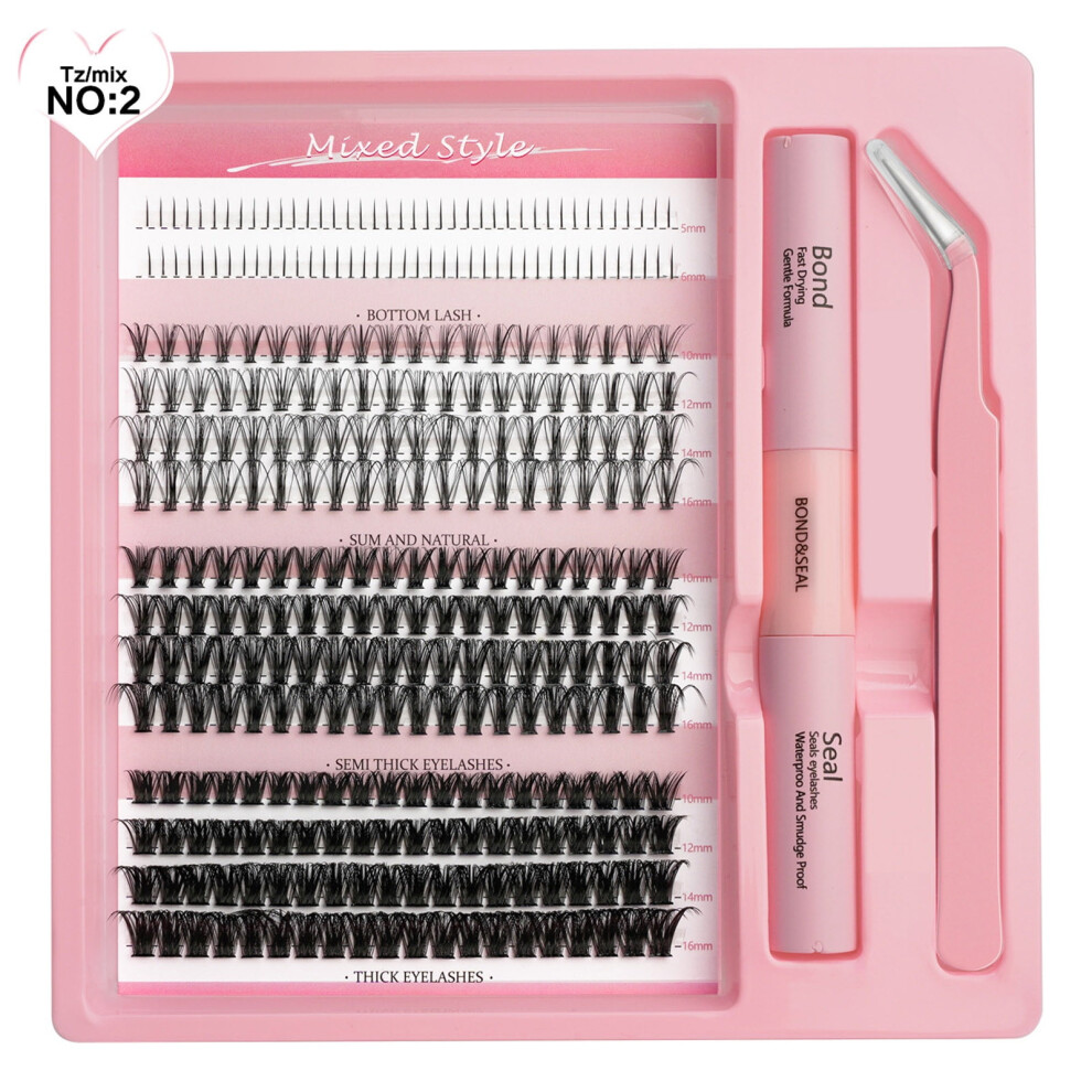 Lash Extension Kit C Curl Natural Wispy Clusters 3pcs