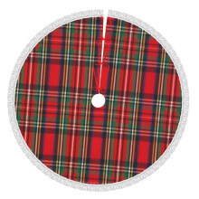Christmas tree skirt plaid 48 inch