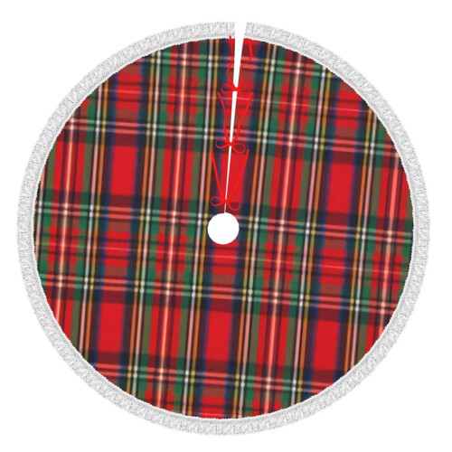 Christmas tree skirt plaid 48 inch