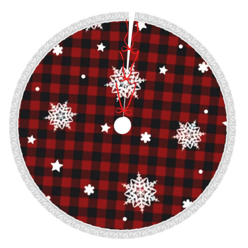 Christmas tree skirt plaid 48 inch