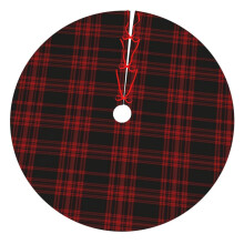 Christmas Tree Skirt Plaid 48 Inch Thick Rustic Decor