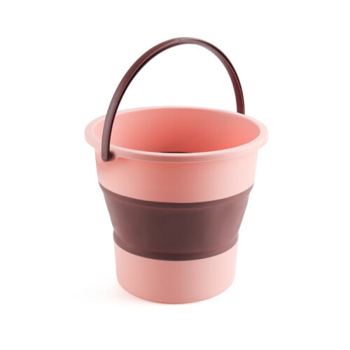 Pink Collapsible Bucket with Shower Nozzle 10L 1
