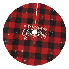 Christmas tree skirt plaid 48 inch thick rustic holiday
