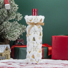 Wine Bottle Bag Set Velvet Christmas Decoration 6-Pack