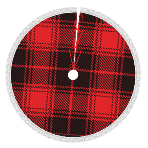 Christmas tree skirt plaid 48 inch