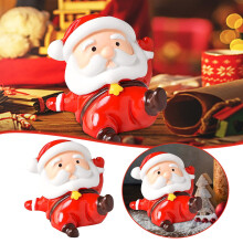 Christmas Santa and Snowman Couple Micro Scenery Decoration