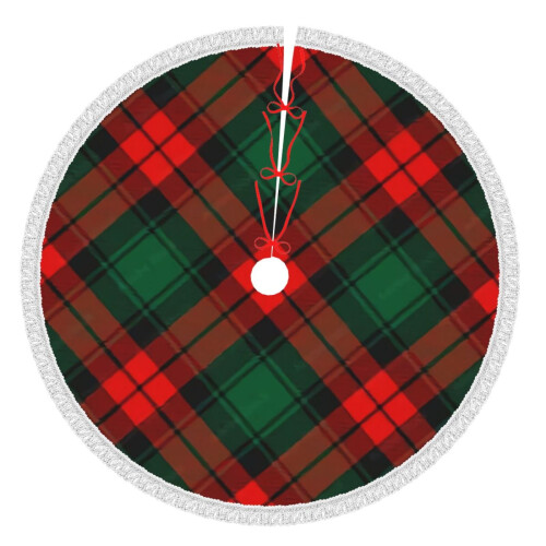 Christmas tree skirt plaid 48 inch