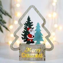 Christmas wooden LED ornament with light, DIY chalet style