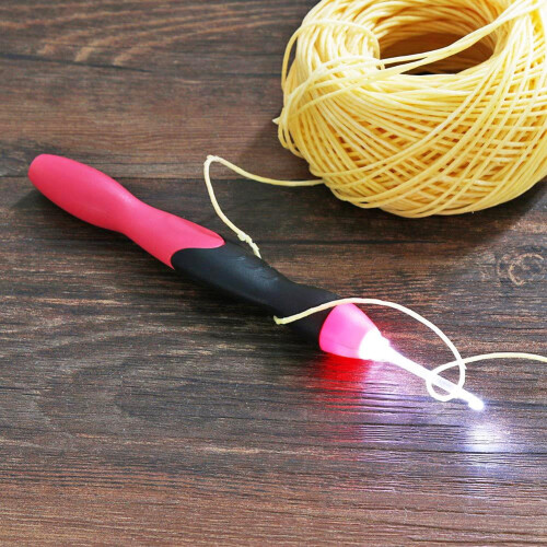 USB LED Crochet Hooks Set 9-Piece Red 1