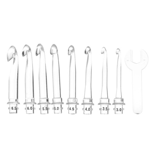 USB LED Crochet Hooks Set 9-Piece Red 2