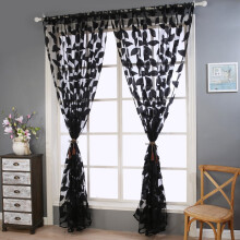 Leaf Tulle Door Curtain Drape Panel Sheer Scarf Valance 2