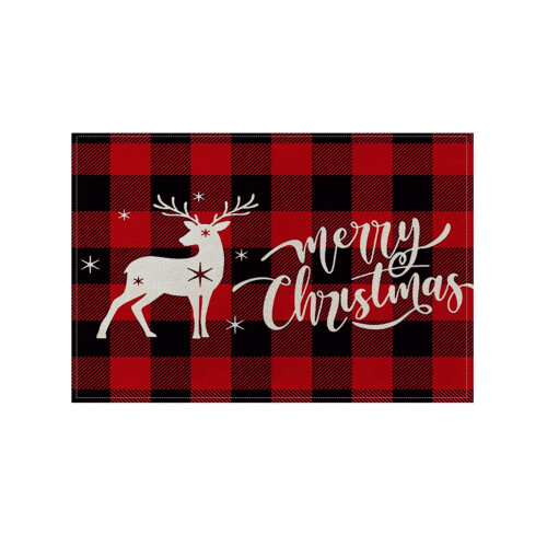 Christmas placemat cotton linen thermal table mat