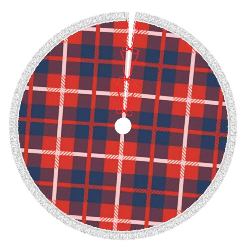 Christmas tree skirt plaid 48 inch