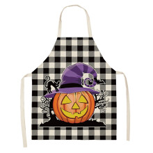 Black Skeleton Print Apron for Women and Men