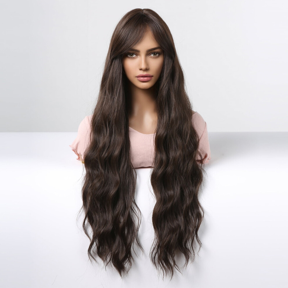 Brown Curly Synthetic Wig 26 inch Heat Resistant
