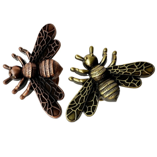 Bee-shaped brass wardrobe knob 1 piece 2
