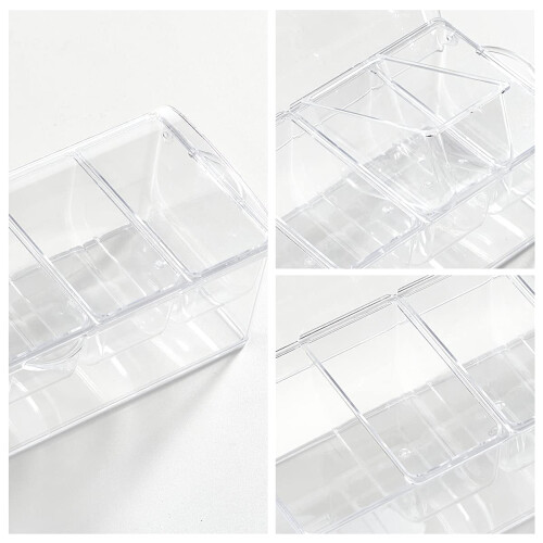 Ice Chilled Serving Tray with 5 Clear Condiment Compartments 1