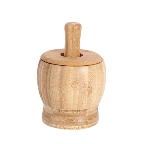 Bamboo Garlic Press with 220ml Jar and Lid 1