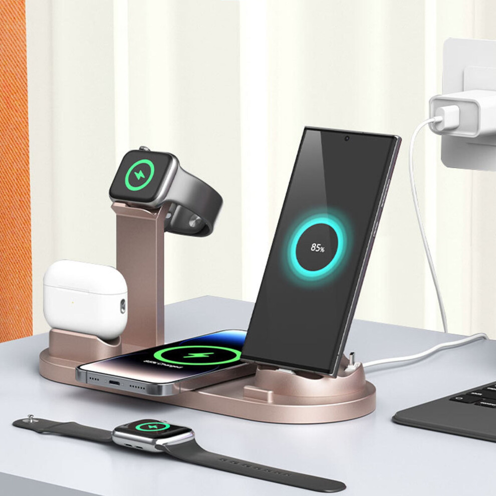 Jacenvly Wireless Charging Stand 6-In-1 15W Silver 946140163970