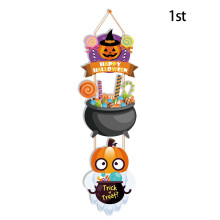 Halloween pumpkin wizard hat door hanging ornament