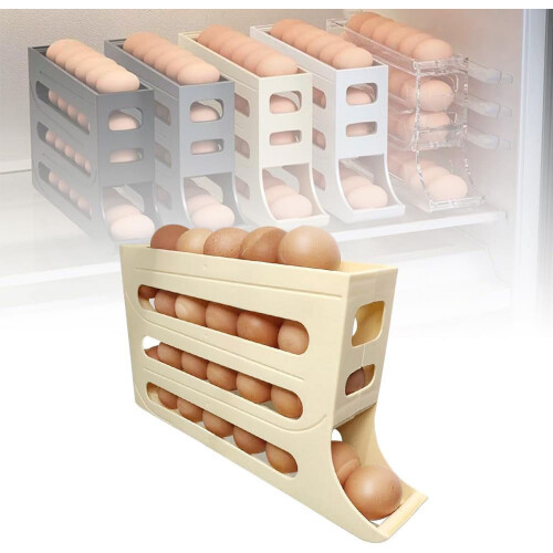 Egg Holder Stackable 4-Tier Transparent Large Capacity