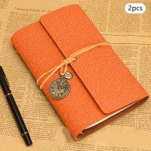 Leather Notebook Vintage Style A6 Loose Leaf 2PCS