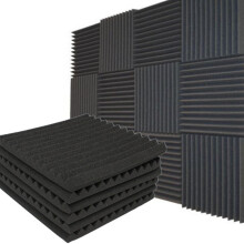 Acoustic Foam Panels 10x10x1 in 12 to 96 Pack Black Purple