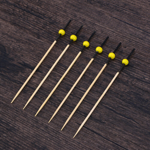 Lixi cocktail picks black stick yellow bead 100 pcs 1