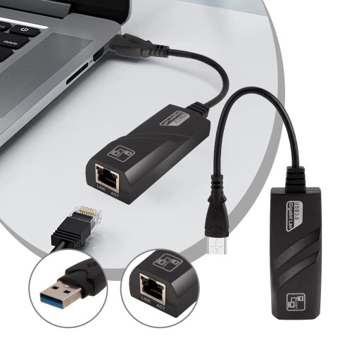 USB 3.0 to RJ45 Gigabit Network Adapter with Cable