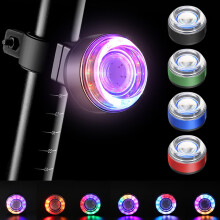 Bicycle Tail Light with Brake Sensing and Colorful Night
