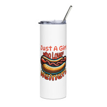 Funny Hot Dog Tumbler White Skinny Slim 20 oz