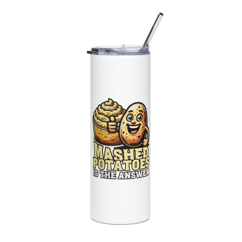 Thanksgiving tumbler white mashed potatoes design