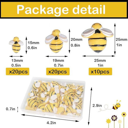 Miniature Bee Resin Decorations 40 pcs 2