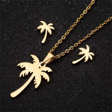 Jacenvly pendant earring set clavicle necklace 1 set