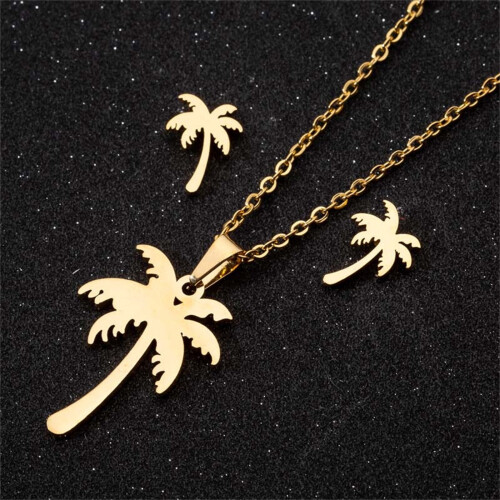 Jacenvly pendant earring set clavicle necklace 1 set