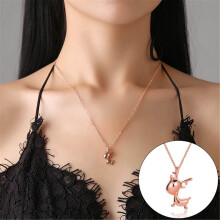 Jacenvly Antlers Necklace Rose Gold Women's Jewelry