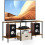 TV Stand 50 inch Rustic Brown 3-Tier with Storage 1