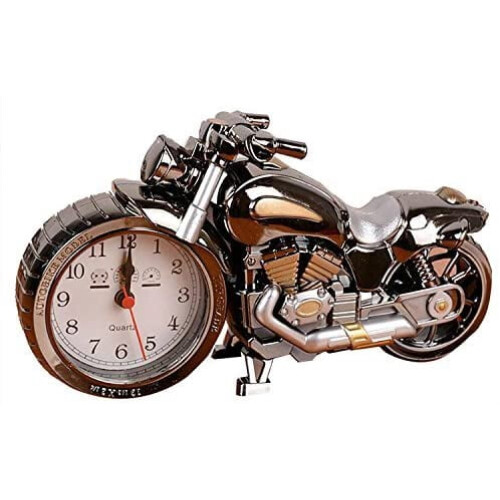 Vintage motorcycle model alarm clock battery powered