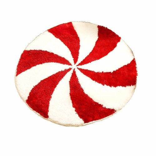 Christmas candy rug soft plush absorbent bath mat